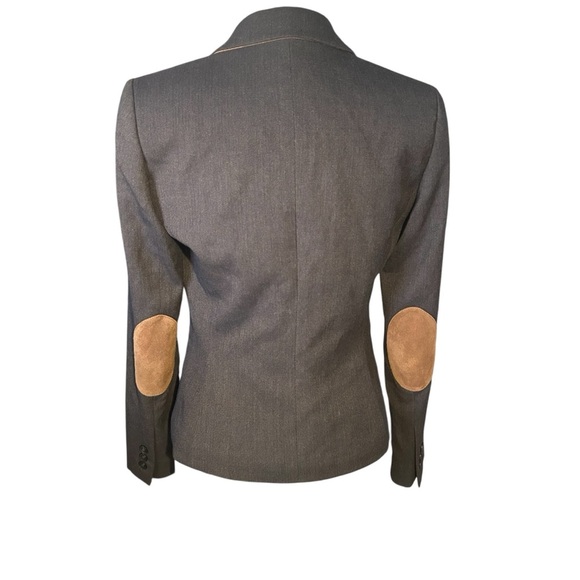 Cremieux Womens Brown Patch Sleeve one Button Front Blazer Sz 2 - Picture 3 of 15